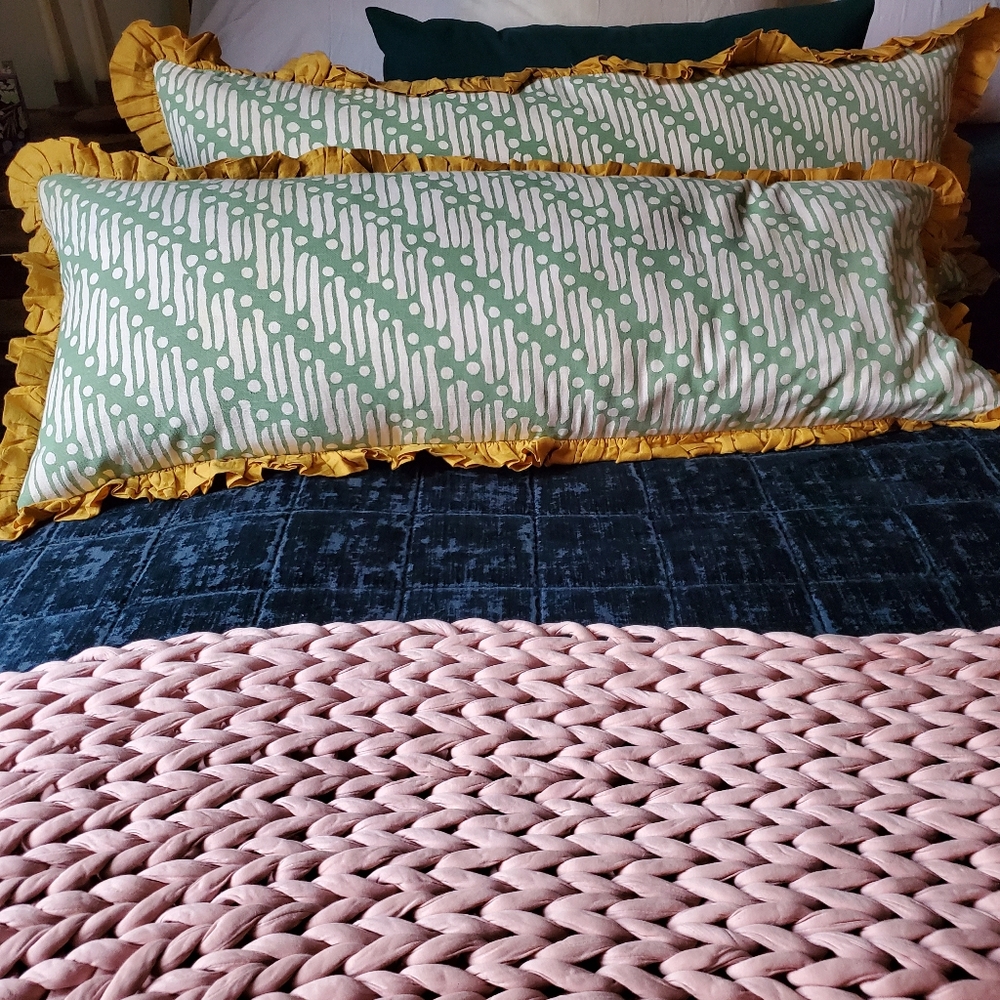 WEST ELM X RHODE LARGE LUMBAR PILLOW SET OF 2 WITH FEATHER INSERTS